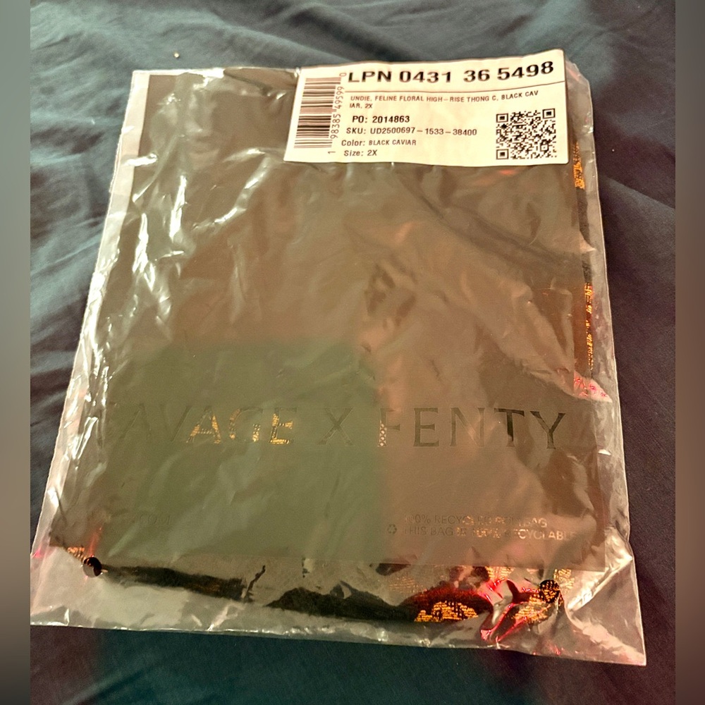 Savage X Fenty Feline Floral High Rise Thong 2X - Picture 6 of 7